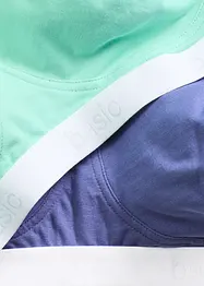 Reggiseno t-shirt senza ferretto con cotone biologico (pacco da 2), bonprix