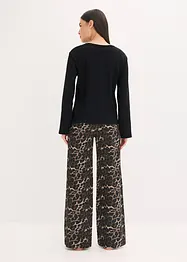 Pigiama con maglia a costine e pantaloni larghi, bonprix