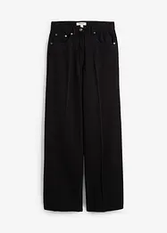 Pantaloni in twill di puro cotone con piega, bonprix