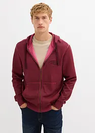 Felpa con zip e cappuccio effetto lavato, bonprix