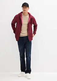 Felpa con zip e cappuccio effetto lavato, bonprix