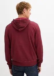 Felpa con zip e cappuccio effetto lavato, bonprix