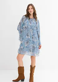Abito tunica in chiffon operato, bonprix
