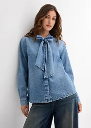 Camicia di jeans con fiocco, bonprix