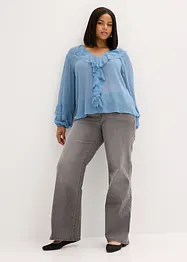 Blusa di chiffon con volant, bonprix
