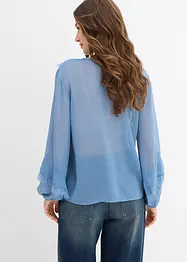 Blusa di chiffon con volant, bonprix