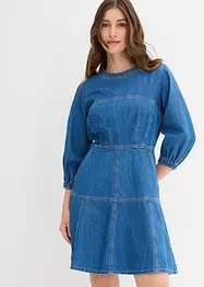 Abito di jeans con maniche a palloncino, bonprix