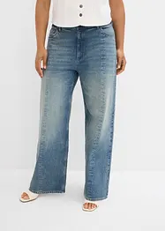 Jeans dal taglio dritto e morbido leggermente elasticizzati, vita alta, bonprix