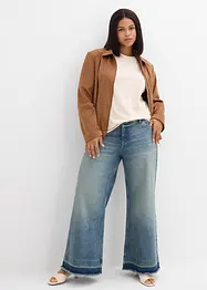 Jeans wide leg, vita media, bonprix