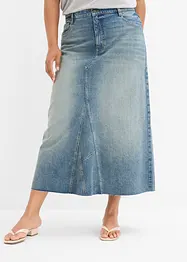 Gonna maxi di jeans, vita media, bonprix