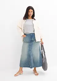Gonna maxi di jeans, vita media, bonprix