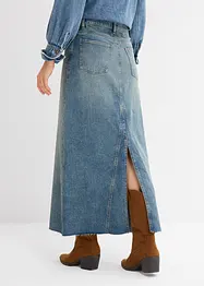 Gonna maxi di jeans, vita media, bonprix