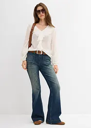 Jeans a zampa, vita media, bonprix