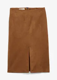 Gonna longuette in similpelle scamosciata, bonprix