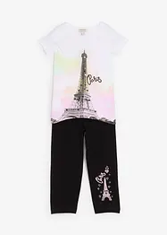 Maglia e leggings a pinocchietto in puro cotone biologico (set 2 pezzi), bonprix