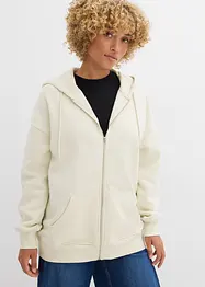 Felpa oversize con zip e cappuccio, bonprix
