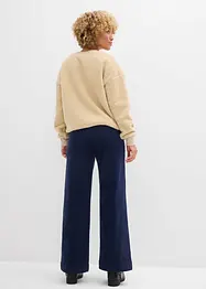 Pantaloni larghi in velluto a coste elasticizzato, vita alta, bonprix