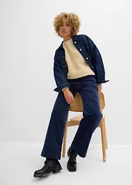 Pantaloni larghi in velluto a coste elasticizzato, vita alta, bonprix