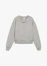 Felpa oversize con strass, bonprix