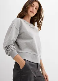 Felpa oversize con strass, bonprix