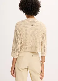 Bolero a mezza manica con effetto uncinetto, bonprix