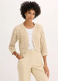 Bolero a mezza manica con effetto uncinetto, bonprix