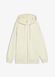 Felpa oversize con zip e cappuccio, bonprix
