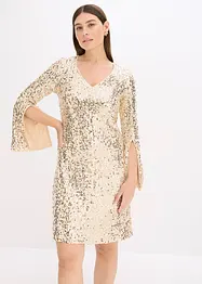 Abito con paillettes e maniche a campana, bonprix
