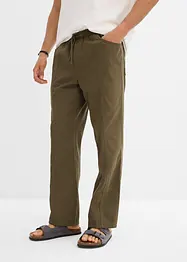 Pantaloni classic fit con elastico in vita in cotone leggero, straight, bonprix