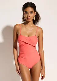 Costume intero modellante con effetto incrociato e compressione media, bonprix