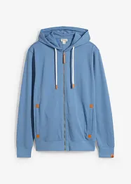 Felpa con zip e cappuccio con poliestere riciclato, bonprix