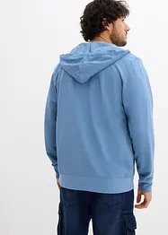 Felpa con zip e cappuccio con poliestere riciclato, bonprix