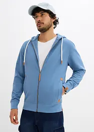 Felpa con zip e cappuccio con poliestere riciclato, bonprix