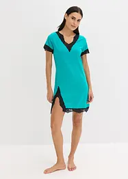 Camicia da notte in cotone biologico con pizzo, bonprix