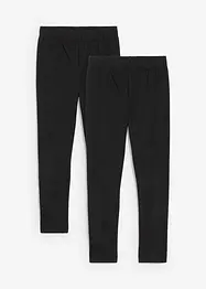 Leggings in misto cotone biologico elasticizzato (pacco da 2), bonprix