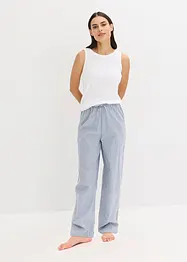 Pigiama con top a costine e pantaloni in tessuto, bonprix