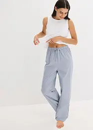 Pigiama con top a costine e pantaloni in tessuto, bonprix