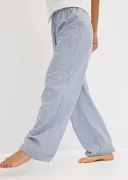 Pigiama con top a costine e pantaloni in tessuto, bonprix