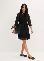 Abito in jersey e mesh con fiocco, bonprix