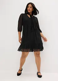 Abito in jersey e mesh con fiocco, bonprix