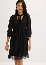 Abito in jersey e mesh con fiocco, bonprix