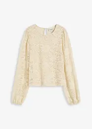 Maglia cropped in pizzo elasticizzato, bonprix