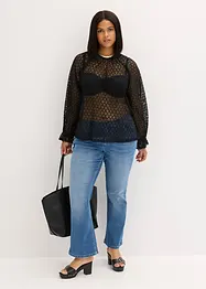 Maglia in pizzo con volant, bonprix