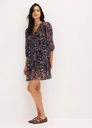 Abito in jersey e mesh con volant, bonprix