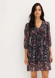 Abito in jersey e mesh con volant, bonprix