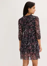 Abito in jersey e mesh con volant, bonprix