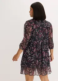 Abito in jersey e mesh con volant, bonprix