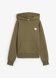 Felpa oversize con cappuccio in misto cotone morbido, bonprix