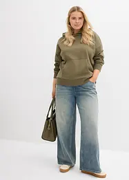 Felpa oversize con cappuccio in misto cotone morbido, bonprix