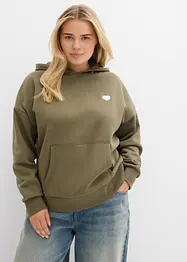 Felpa oversize con cappuccio in misto cotone morbido, bonprix